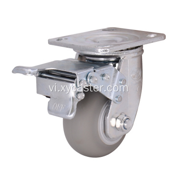 Bánh xe caster TPR 4 inch với phanh